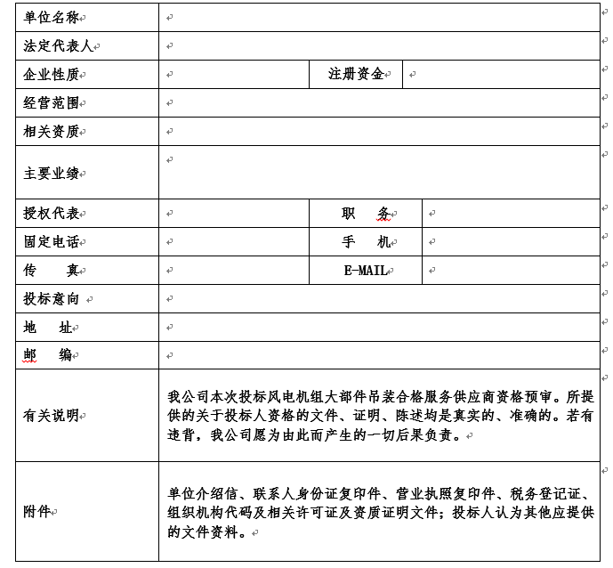 大部件吊装资格评审招标通告-招标通告-万利官网官网