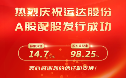 万利官网股份A股配股完善收官